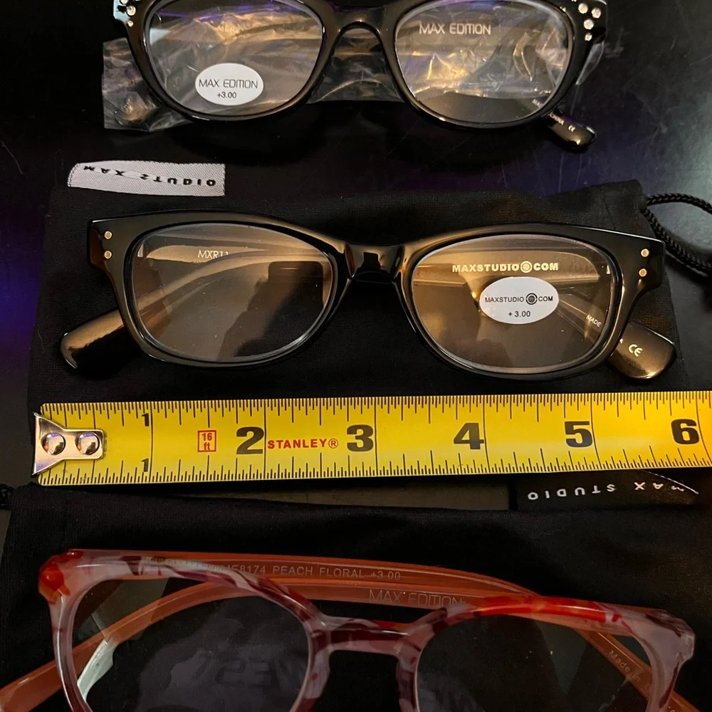 Max Studio +3.00 Readers, 3 pairs!